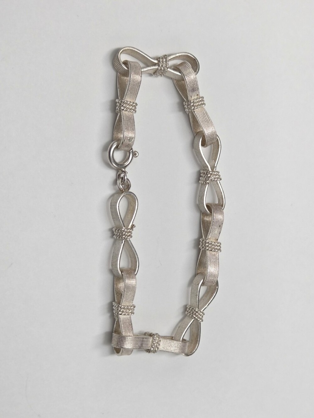 Vintage Italian 800 Silver Fancy Link Chain Bracelet 7.5"